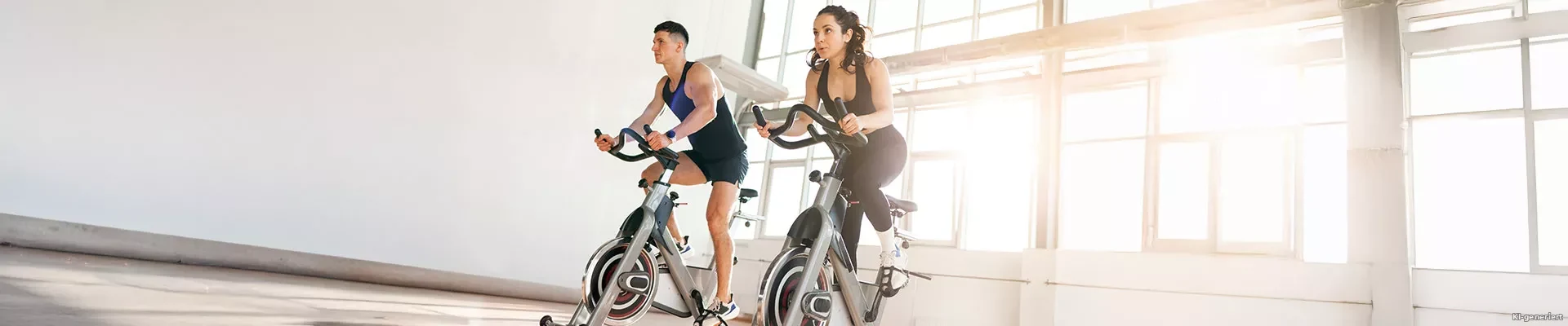 Indoor Cycling mit Energie und Teamgefühl Header Hintergrund
