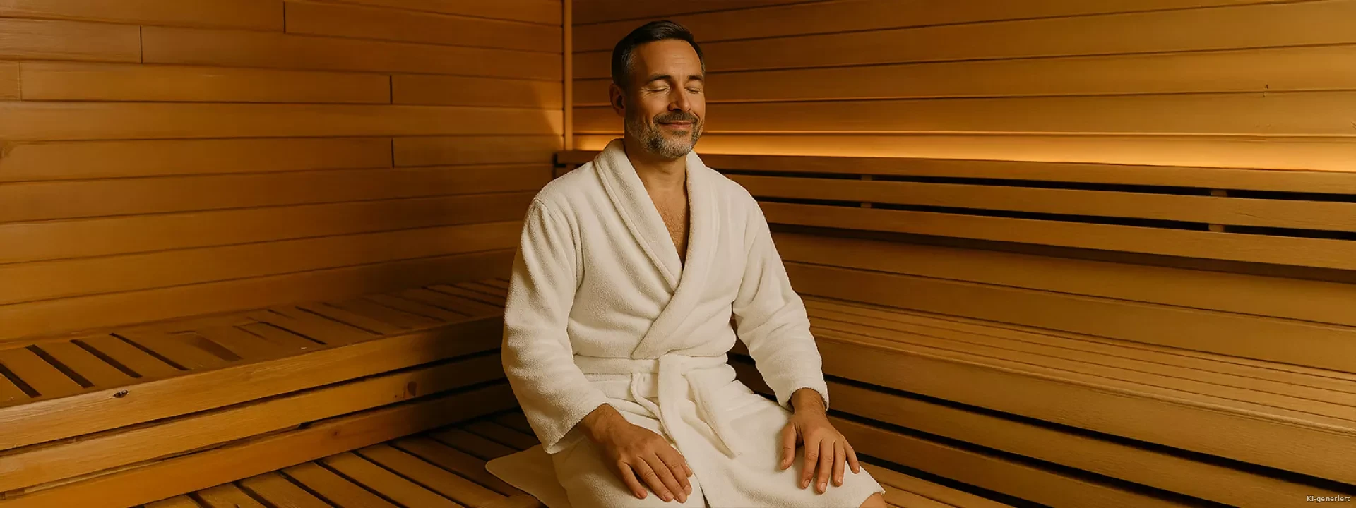 Sauna für wohltuende Erholung Header Hintergrund